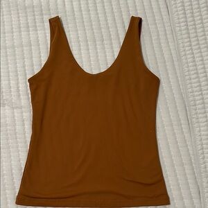Amazon Brown Fitted Sleeveless Tank Top